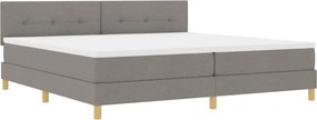 vidaXL LED Box Spring Ágy matracmal Tópszínű 200 x 200 cm szövet