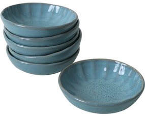 6 darab Laguna 12 cm-es kőagyag tál, türkiz