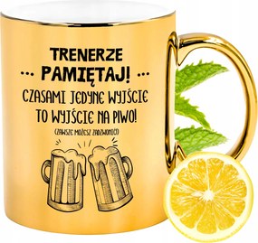 Prémium Arany Csillogó Bögre Edzőnek Ajándék Nyomtatott Fotóval