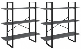 szürke tömör fenyőfa magasszekrény 100 x 30 x 210 cm