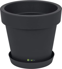 Kerek antracit kaspó, sima matt Ø35cm műanyag