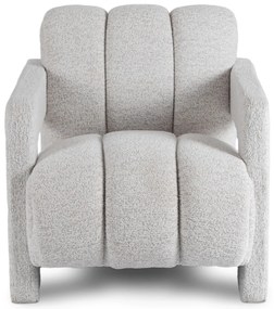 Designer Fotel Szürke Bouclé Kárpittal. BENDER