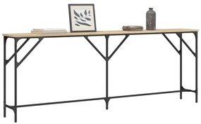 sonoma tölgy színű szerelt fa dohányzóasztal 200x29x75 cm