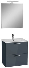 Fürdőszobai szett mosdótükörrel és világítással Vitra Mia 59x61x39,5 cm antracit fényes MIASET60A