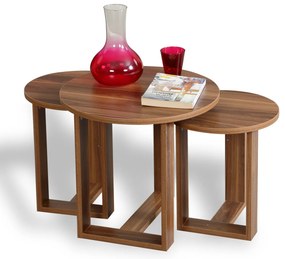 Mira Walnut tárolóasztal, 3 db