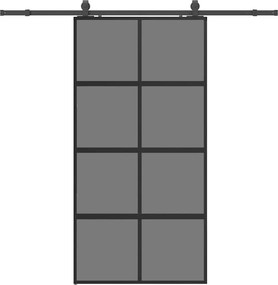 vidaXL fekete edzett üveg tolóajtó fémszerelék szettel 102,5x205 cm