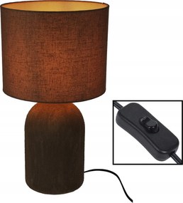 Magas asztali lámpa, asztali, Barna, szövet lámpaernyővel 45,5 cm