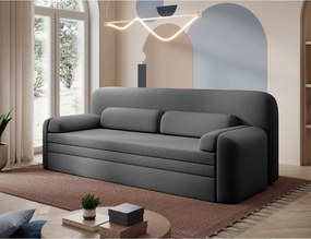 Szürkésbarna bársony kinyitható-tárolóhelyes kanapé 236 cm Elioss – ELTAP