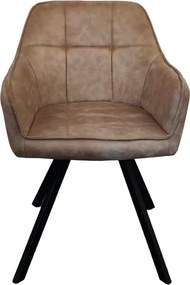 Forgó étkezőszék, szürkésbarna szövet csiszolt bőr hatással, SAMANTA