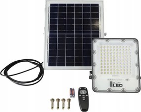 LED fényerőszabályozható napelemes reflektor LED/100W/3,2V 5000K 10500 mAh IP65 fekete + távirányító