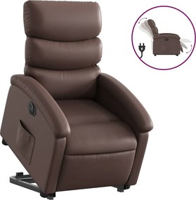 vidaXL elektromos barna műbőr felállást segítő dönthető fotel