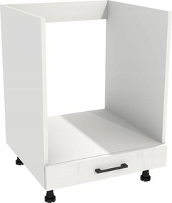 Alsó konyhaszekrény sütő alá 60 Capri Fehér előlap Fehér akril fényes