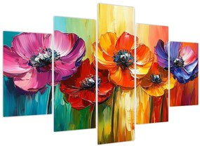 Kép - Öt színes virág (150x105 cm)
