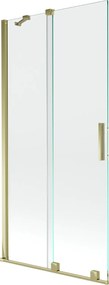 Mexen Velar, 2 szárnyas eltolható kádparaván 90 x 150 cm, 8mm átlátszó üveg, arany fényes profil, 896-090-000-01-50