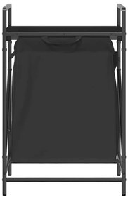 fekete tölgyfa mosodai kosár 1 rekeszes polccal