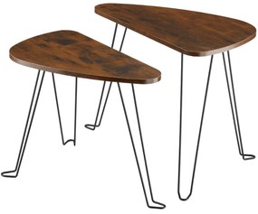 tectake 404779 2 db richmond asztalos készlet - ipari sötét fa, rusztikus