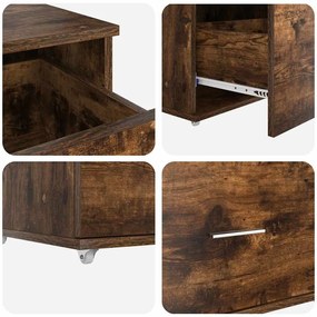 Asztal fiókkal Füstölt tölgy 131.5 x 50 x 106.5 cm Faanyag