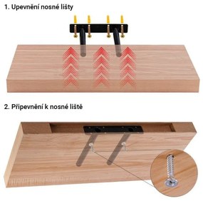 STILISTA Fali polc szett 2 db 30 cm fehér fény