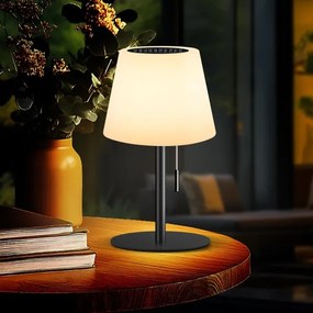 LED fényerőszabályozható napelemes lámpa LED/2W/5V USB 1200 mAh IP44 fehér/fekete