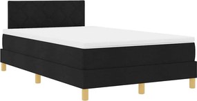 vidaXL LED Box Spring Ágy matracmal leddel Fekete 120 x 190 cm szövet