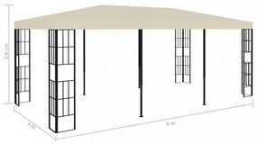 krémszínű pavilon 3 x 6 m