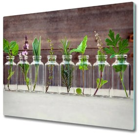 Üveg vágódeszka Növények tégelyek 60x52 cm