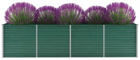 zöld horganyzott acél kerti magaságyás 320 x 80 x 77 cm