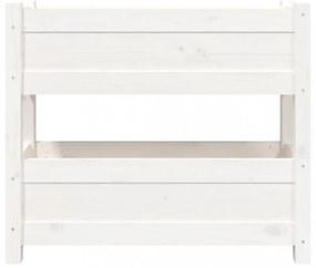 fehér tömör fenyőfa növénytartó 77x25x66 cm