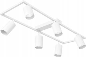 Falra szerelhető mozgatható mennyezeti lámpa 6xGU10 halogén Led spot lámpatest fehér