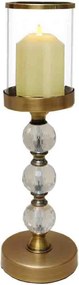 Gyertyatartó Fém, Üveg, Glamour, Dekoráció