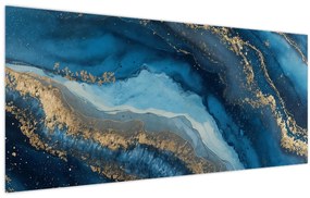 Kép - Kék márvány absztrakció (120x50 cm)