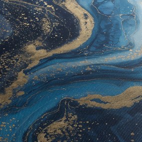 Kép - Kék-arany absztrakt márvány (90x60 cm)