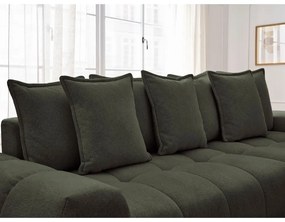 Zöld zsenília kinyitható-tárolóhelyes sarokkanapé (jobb oldali-heverő résszel) Everest – Bobochic Paris