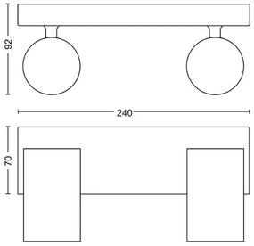 Philips - Spotlámpa KOSIPO 2xGU10/5,5W/230V fehér