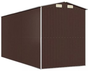 sötétbarna horganyzott acél kerti fészer 192 x 440 x 223 cm