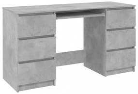 betonszürke szerelt fa íróasztal 140 x 50 x 77 cm