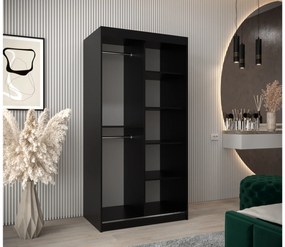 Ruhásszekrény 100 cm Toki 2 (matt fekete + matt fehér). 1064961