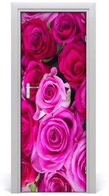 Ajtómatrica rózsaszín rózsa 95x205 cm