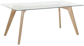 Modern Étkezőasztal Üveg Lappal 180 cm HUDSON Beliani