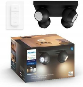 Philips Hue Buckram 4x GU10 Led 350lm fekete, szabályozható fényerővel, távirányítóval