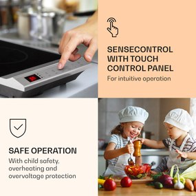 Klarstein MisterCook, infravörös főzőlap, 2000 W, 90 - 650 ° C, időzítő, ezüst