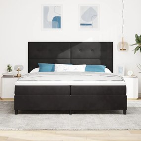 Boxspring Ágy Matrac nélkül Fekete 200x200 cm Bársony