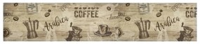 barna mosható coffee feliratos bársony konyhaszőnyeg 60x300 cm