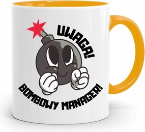 Menedzser Bögre Sárga Ajándék fényképes nyomtatással