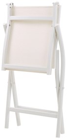 Fehér Kétszemélyes Összecsukható Alumínium Balkon Szett CAORLE Beliani