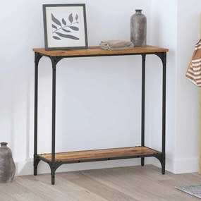 Konzolasztal polcokkal Régi fa 75 x 30.5 x 75 cm Faanyag