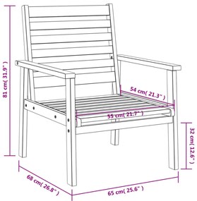 2 db tömör akácfa kerti kanapéfotel 66,5 x 65 x 81 cm