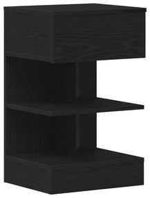 Éjjeli asztal 2 db Fekete Tölgy 40x35x65 cm Mérnöki Fa