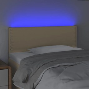 krémszínű szövet LED-es fejtámla 100x5x78/88 cm