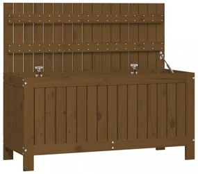 mézbarna tömör fenyőfa kerti tárolóláda 108x42,5x54 cm